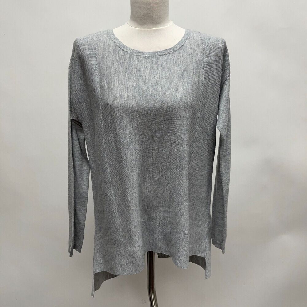 NYDJ‎ Not Your Daughter's Jeans Sweater Small Light Gray Long Sleeve Open Back